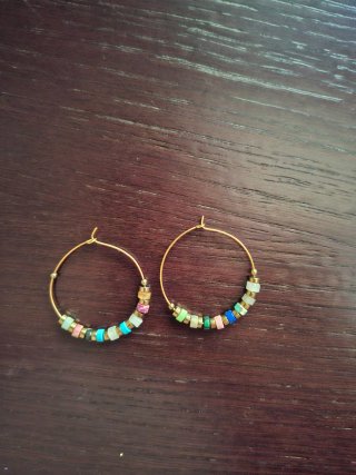Pendientes Aro Dorados Multicolor