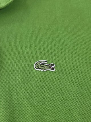 Polo Lacoste Verde Manga Larga Talla L