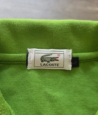 Polo Lacoste Verde Manga Larga Talla L