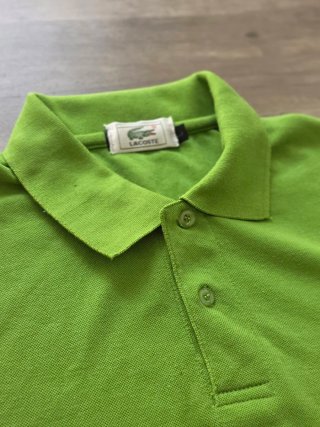 Polo Lacoste Verde Manga Larga Talla L