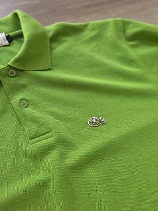 Polo Lacoste Verde Manga Larga Talla L
