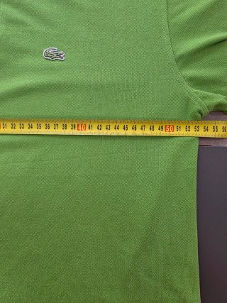 Polo Lacoste Verde Manga Larga Talla L
