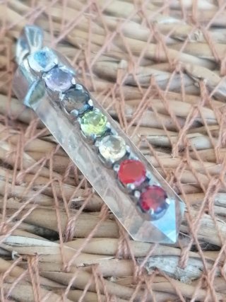 Colgante Chakras Cuarzo Plata