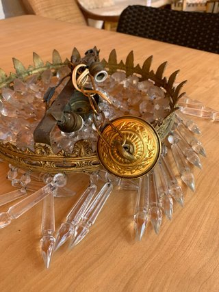 Lámpara colgante antigua de cristal