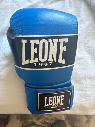 Guantes de boxeo Leone azules, negros y blancos