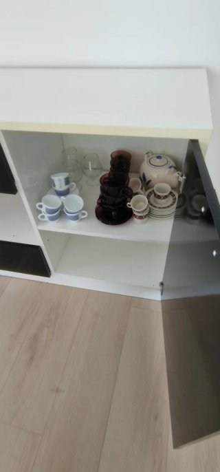 Mueble Aparador Salón Negro y Blanco