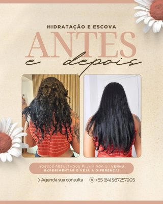 Hidratación y Escova Antes y Después