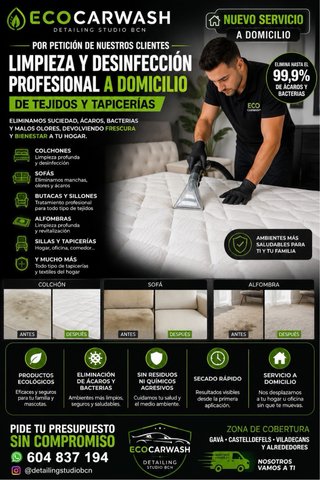 Servicio a domicio de limpieza de tapicerias