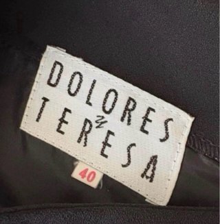 Vestido vintage negro botones joya