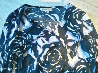 Top Dana Buchman Estampado Floral Manga francesa
