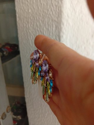 Pendientes pedrería multicolor