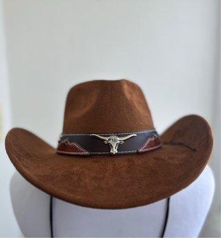 Sombrero Cowboy Marrón con Calavera