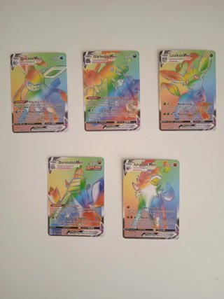 Pack 5 Cartas Pokémon Arcoíris VMAX