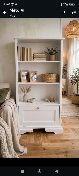 Elegante estantería blanca estilo andaluz