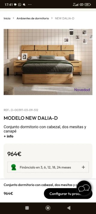 Conjunto dormitorio Muebles La Fábrica Madera