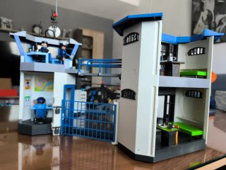 Comisaría Policía Playmobil+furgón +Helicóptero