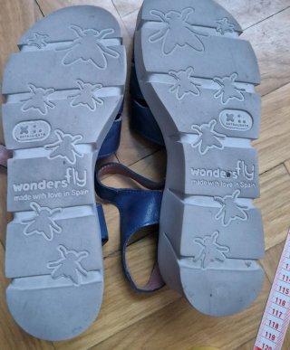 Sandalias Wonders azul Memory Gel