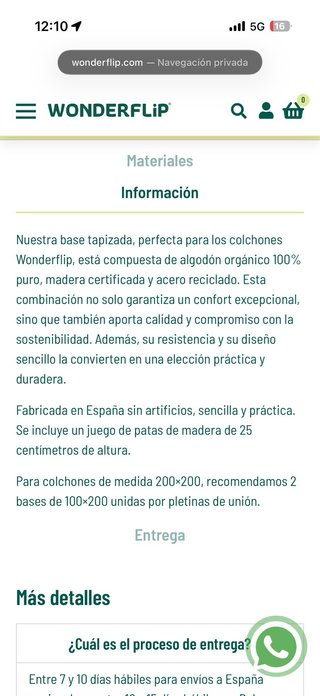 Base tapizada blanco 100% algodón orgánico puro.