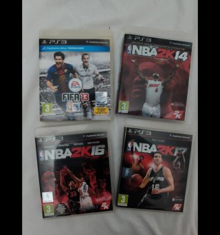Lote 4 Juegos PS3: FIFA 13, NBA 2K14, 2K16, 2K17