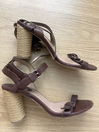 Sandalias piel Massimo Dutti Talla 40 Marrón