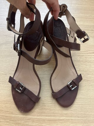 Sandalias piel Massimo Dutti Talla 40 Marrón