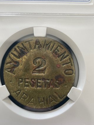 Moneda España 2 Pesetas Guerra Civil 1937. Arahal