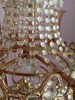 Lámpara de latón y cristal estilo clásico