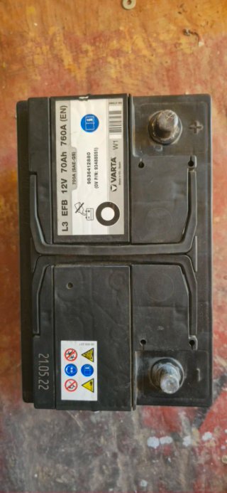 Batería Varta L3 EFB 12V 70Ah 760A