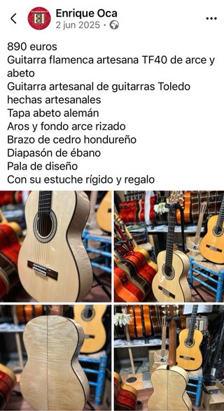 Guitarra maciza artesana abeto y arce