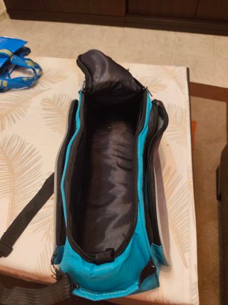 Bolsa de viaje azul y gris