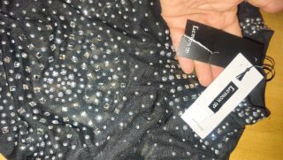 Body Malla Transparente Pedrería Negro
