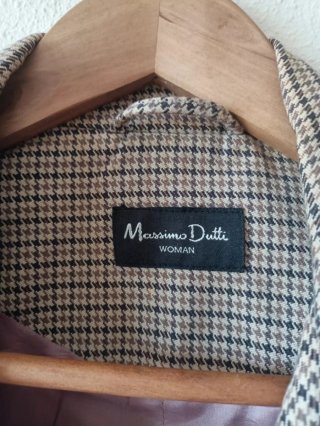 Blazer Massimo Dutti cuadros beige