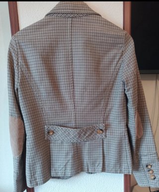 Blazer Massimo Dutti cuadros beige