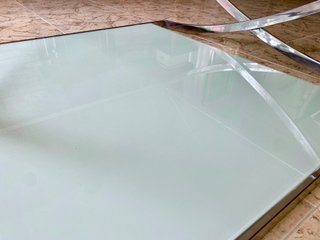 Mesa de centro cristal y metal