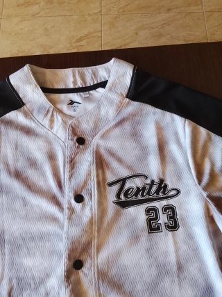 Camiseta Béisbol Tenth Negra y Blanca Talla S