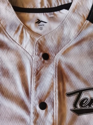 Camiseta Béisbol Tenth Negra y Blanca Talla S