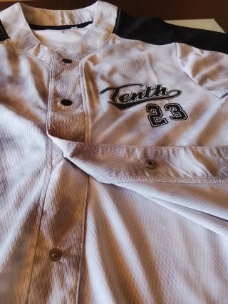 Camiseta Béisbol Tenth Negra y Blanca Talla S