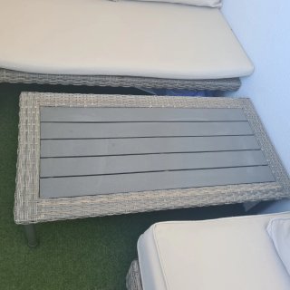 Conjunto de jardín de ratán marrón oscuro