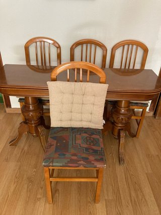 Mesa extensible madera con 4 silla Madera maziza