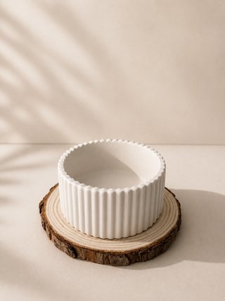Taça riscas gesso perfumado pequena