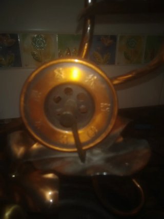 Lámpara fuente cobre y cristal