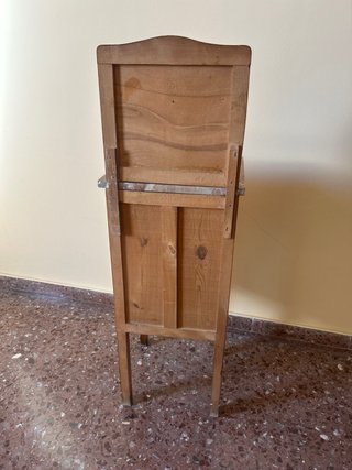 Mesita auxiliar vintage de madera con mármol