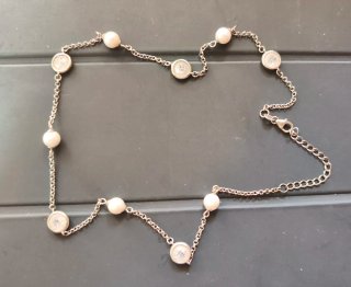 Collar plata perlas y cristal