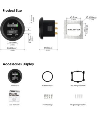 Indicador Carga Batería + Horómetro Quartz