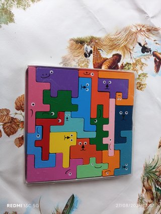 Puzzle madera animales caja guía +3 años