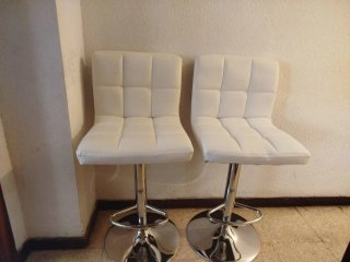 Set di 2 sedie cromate bianche