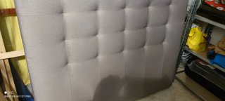 Cabecero tapizado gris 135 cm