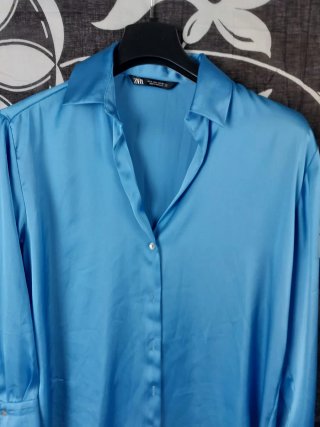 Camicia Zara Raso Azzurra Tg. M