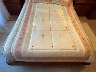 Estructura Cama madera maciza, Cabecero y Colchón