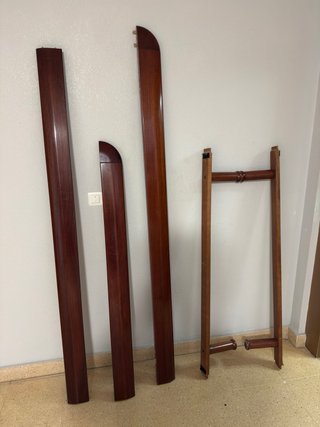 Estructura Cama madera maciza, Cabecero y Colchón